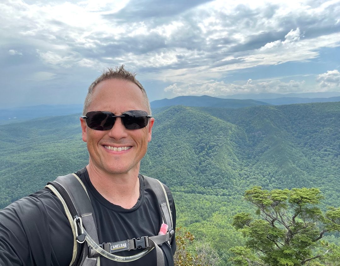 Weidman Digital's founder on Shortoff Mountain, near the practice's base in Hickory, North Carolina
